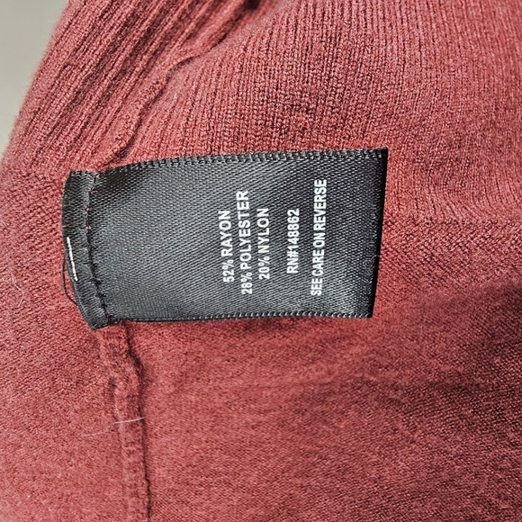 Cardigan Sweater Duster Longline Pockets Cozy Maroon - Picture 7 of 9